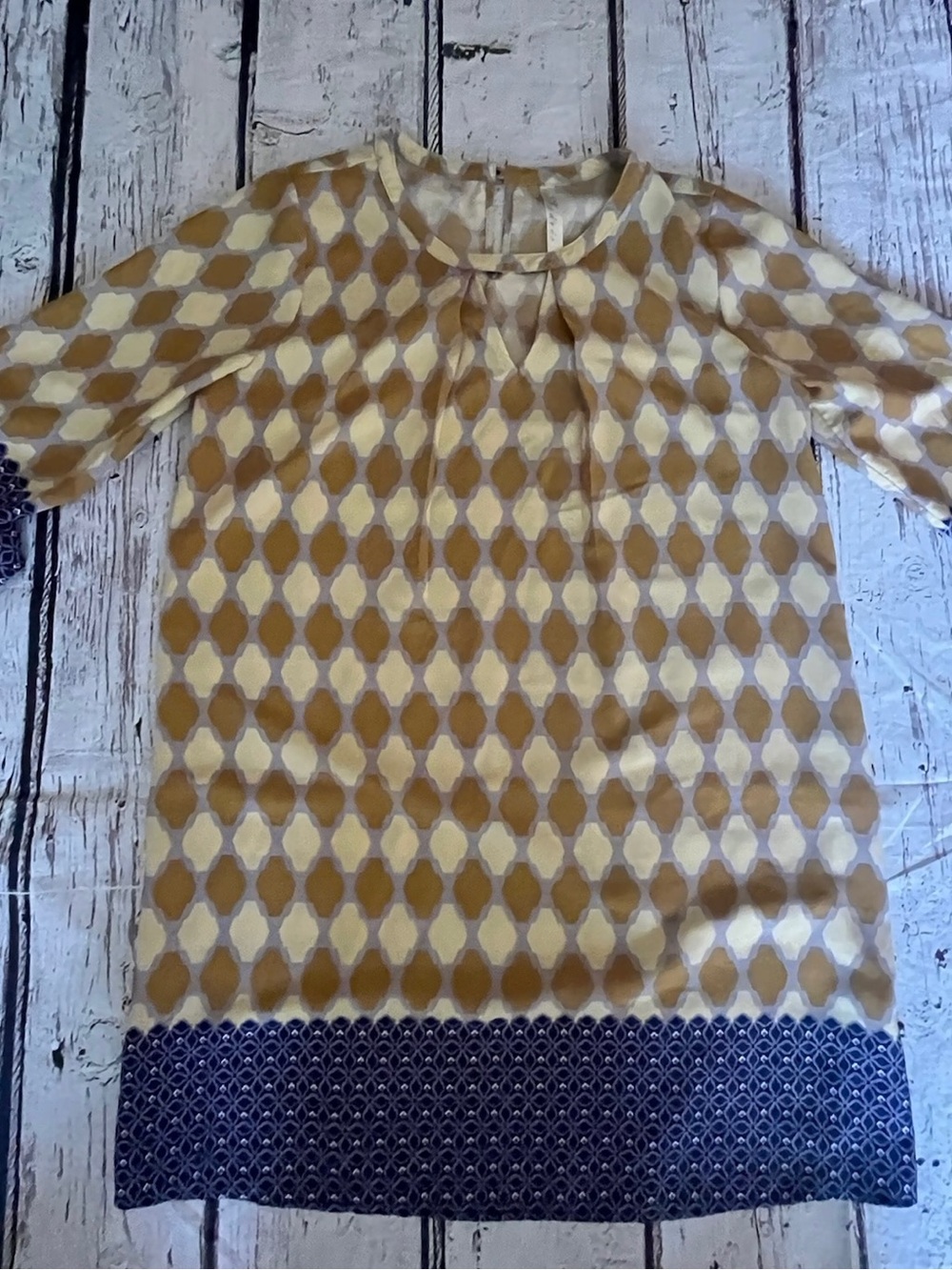 Womens Yellow & Purple Patterned Dress